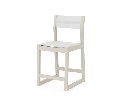 POLYWOOD® EDGE Sling Counter Side Chair in Sand / White Sling