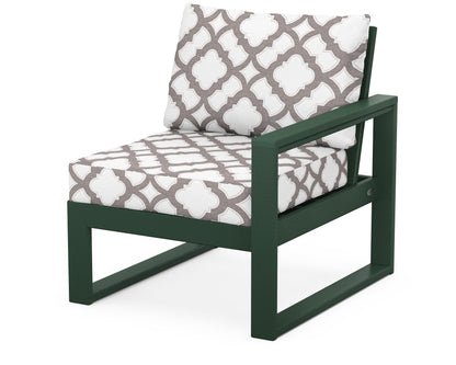 POLYWOOD® EDGE Modular Right Arm Chair in Green / Trellis Grey Mist