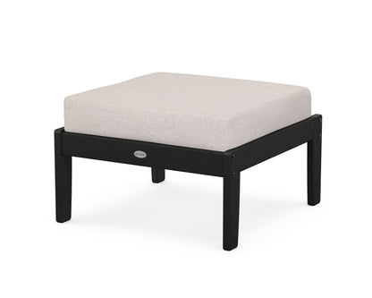 POLYWOOD® Braxton Deep Seating Ottoman in Black / Dune Burlap