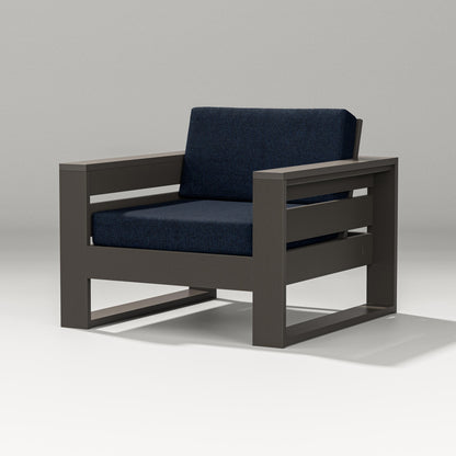 PW Designer Series Latitude Lounge Chair in Vintage Coffee / Marine Indigo