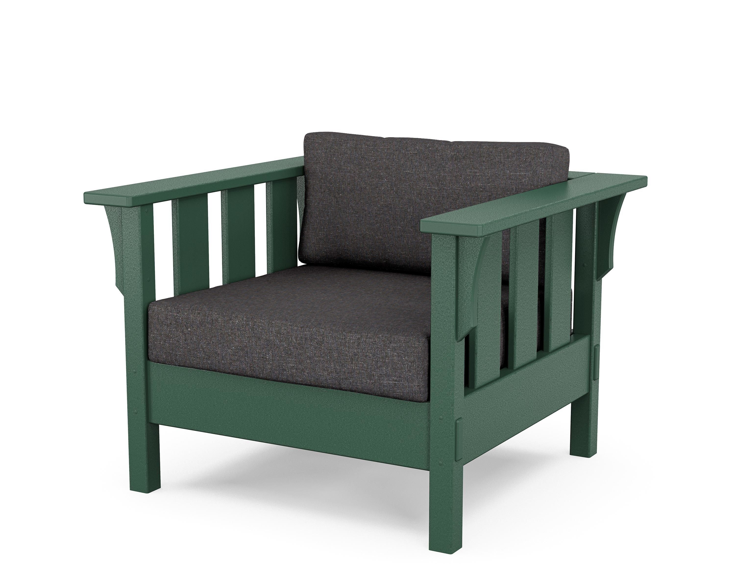 Martha Stewart by POLYWOOD® Acadia Deep Seating Chair in Green / Ash Charcoal