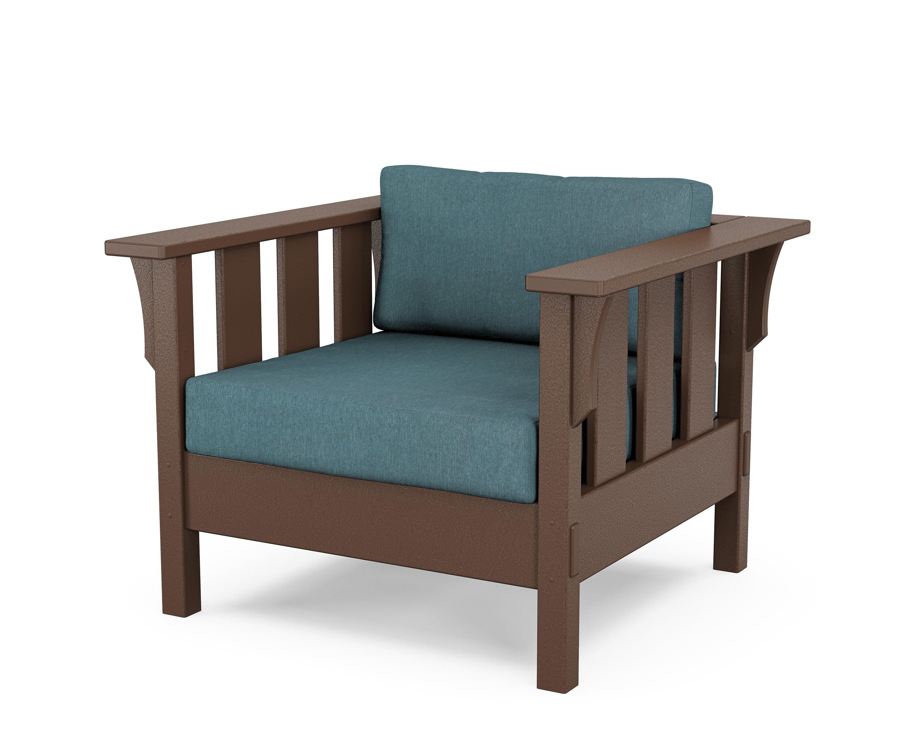 Martha Stewart by POLYWOOD® Acadia Deep Seating Chair in Mahogany / Ocean Teal