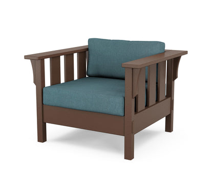 Martha Stewart by POLYWOOD® Acadia Deep Seating Chair in Mahogany / Ocean Teal