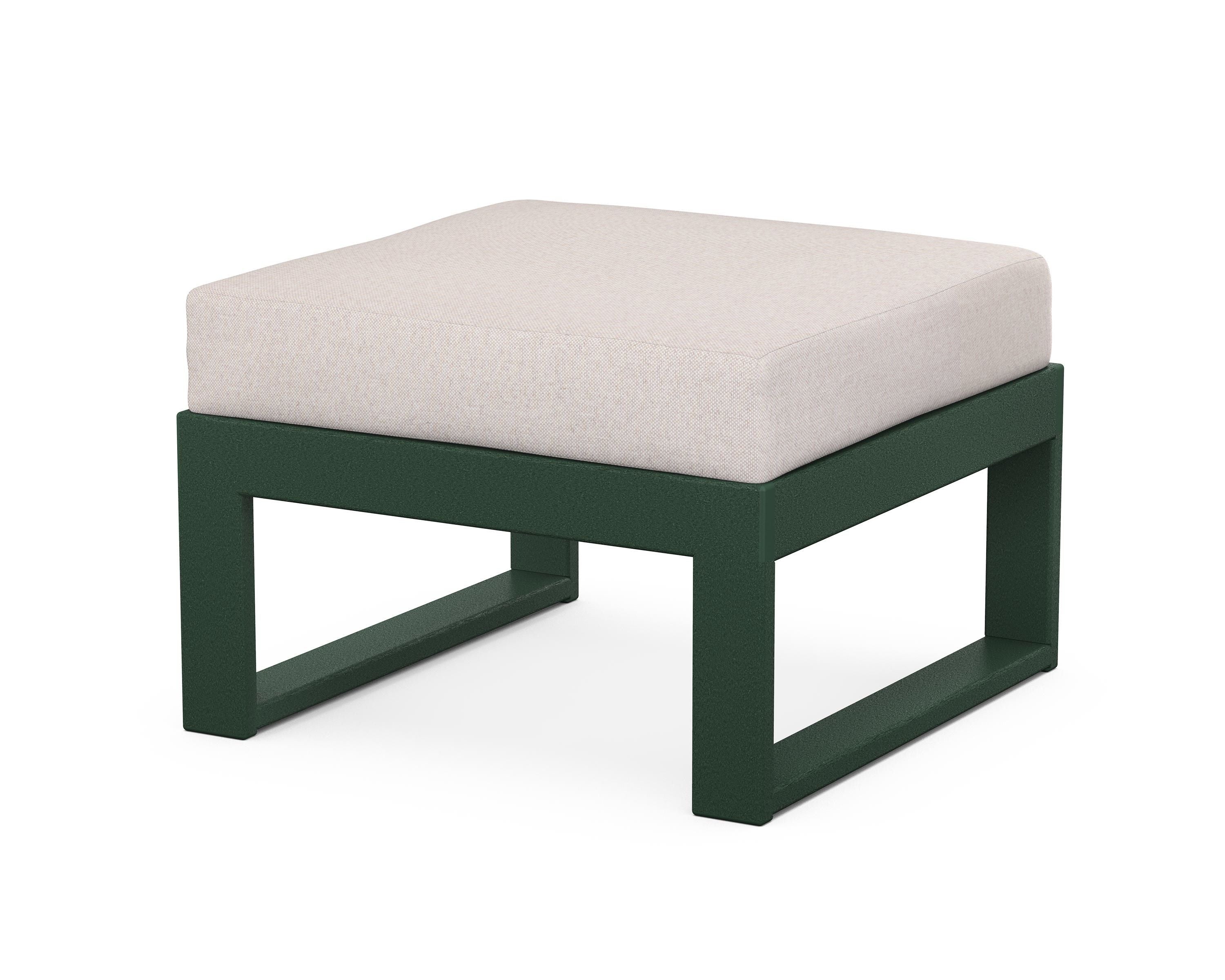 Unbranded Modular Ottoman - Modern in Green / Dune Burlap