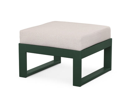 Unbranded Modular Ottoman - Modern in Green / Dune Burlap