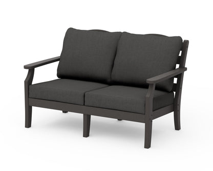 Draper James™ by  POLYWOOD® Savannah Deep Seating Loveseat in Vintage Coffee / Spectrum Carbon