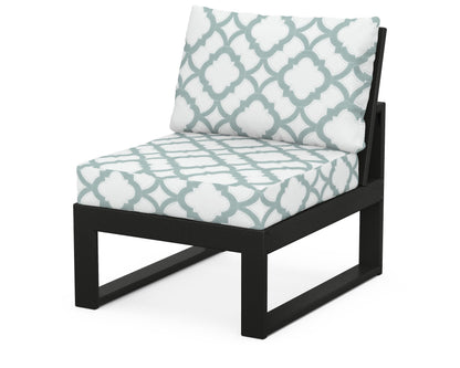 Unbranded Modular Armless Chair in Black / Trellis Glacier Spa