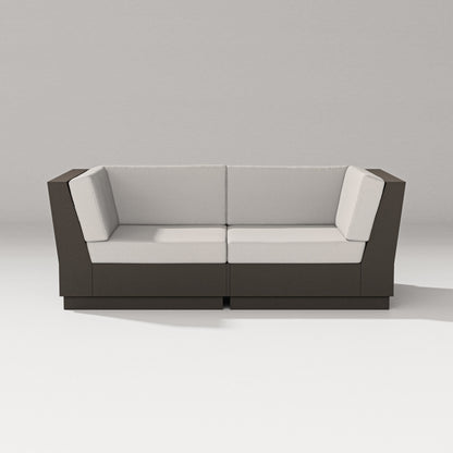 PW Designer Series Elevate Loveseat Sectional in Vintage Coffee / Cast Ash