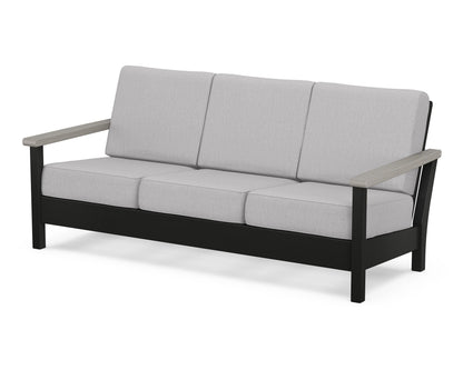 POLYWOOD® Harbour Deep Seating Sofa in Black / Driftwood / Granite