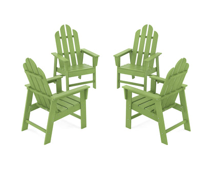 POLYWOOD® Long Island 4-Piece Upright Adirondack Conversation Set in Lime