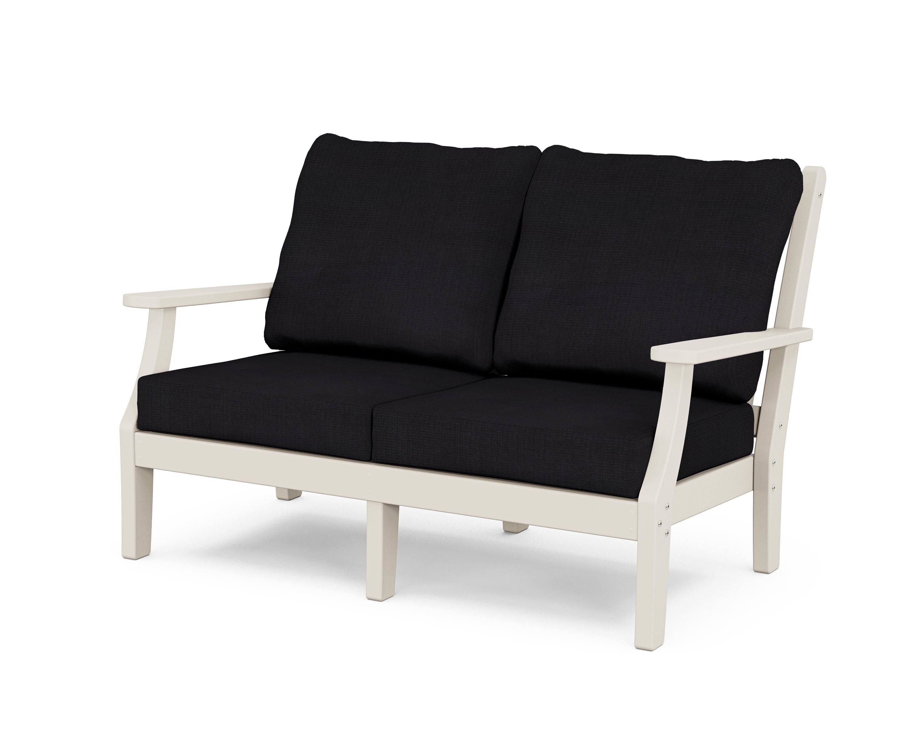 Country Living Wovendale Deep Seating Loveseat in Sand / Midnight Linen
