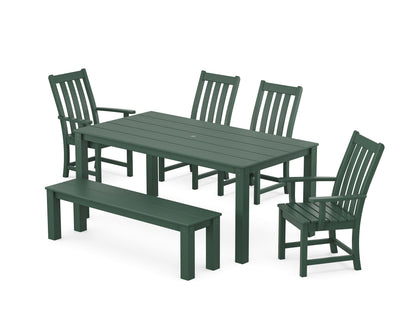 POLYWOOD® Vineyard 6-Piece Parsons Dining Set with Bench in Green