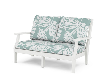 Country Living Wovendale Deep Seating Loveseat in White / Leaf Glacier Spa