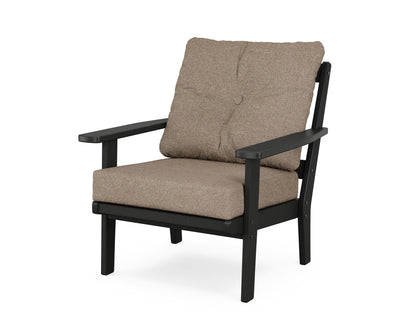 POLYWOOD® Oxford Deep Seating Chair in Black / Spiced Burlap
