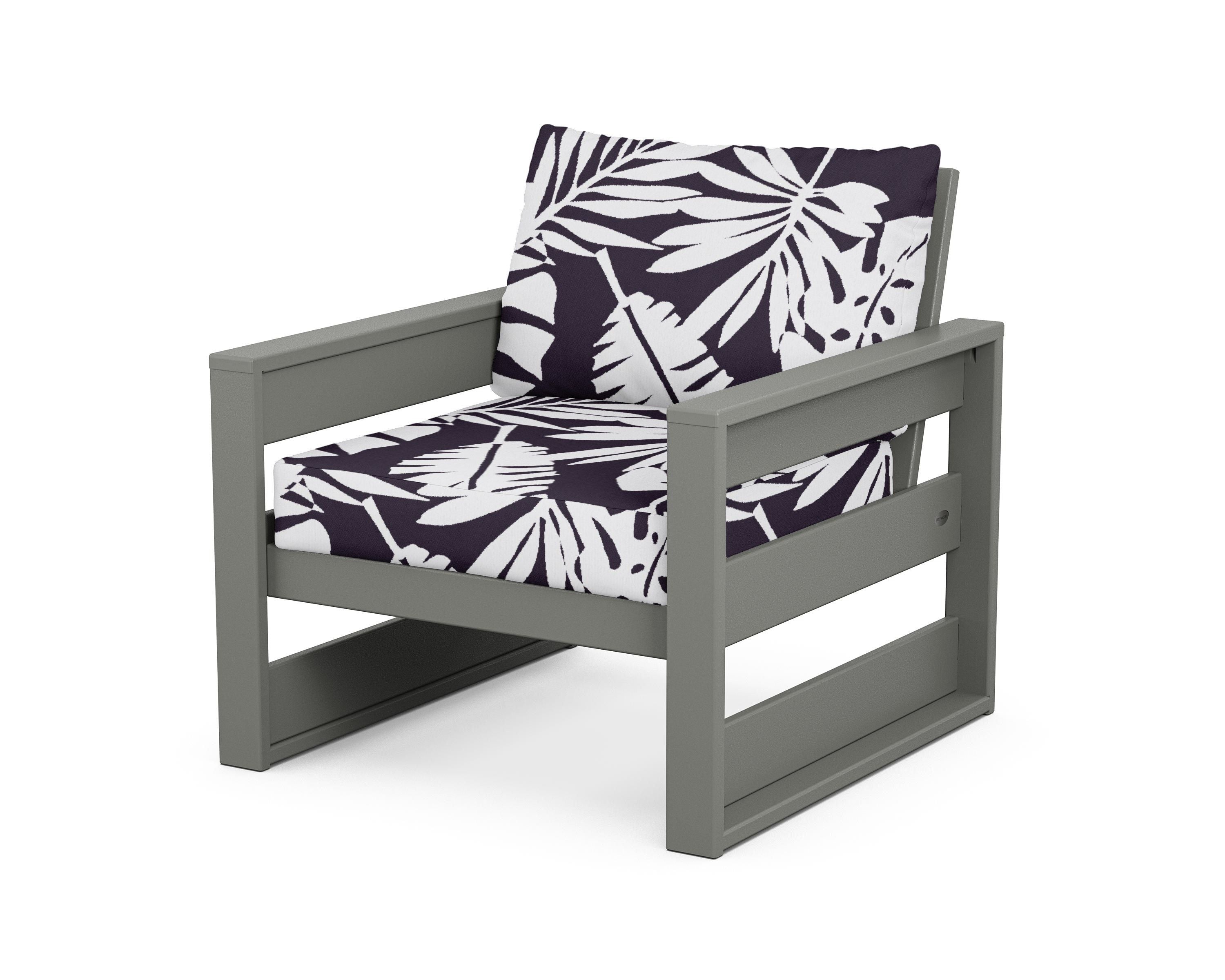 POLYWOOD® Westport Club Chair in Slate Grey / Leaf Navy