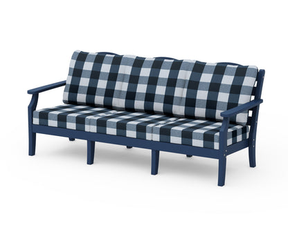 Draper James™ by  POLYWOOD® Savannah Deep Seating Sofa in Navy / Buffalo Plaid Marine Indigo