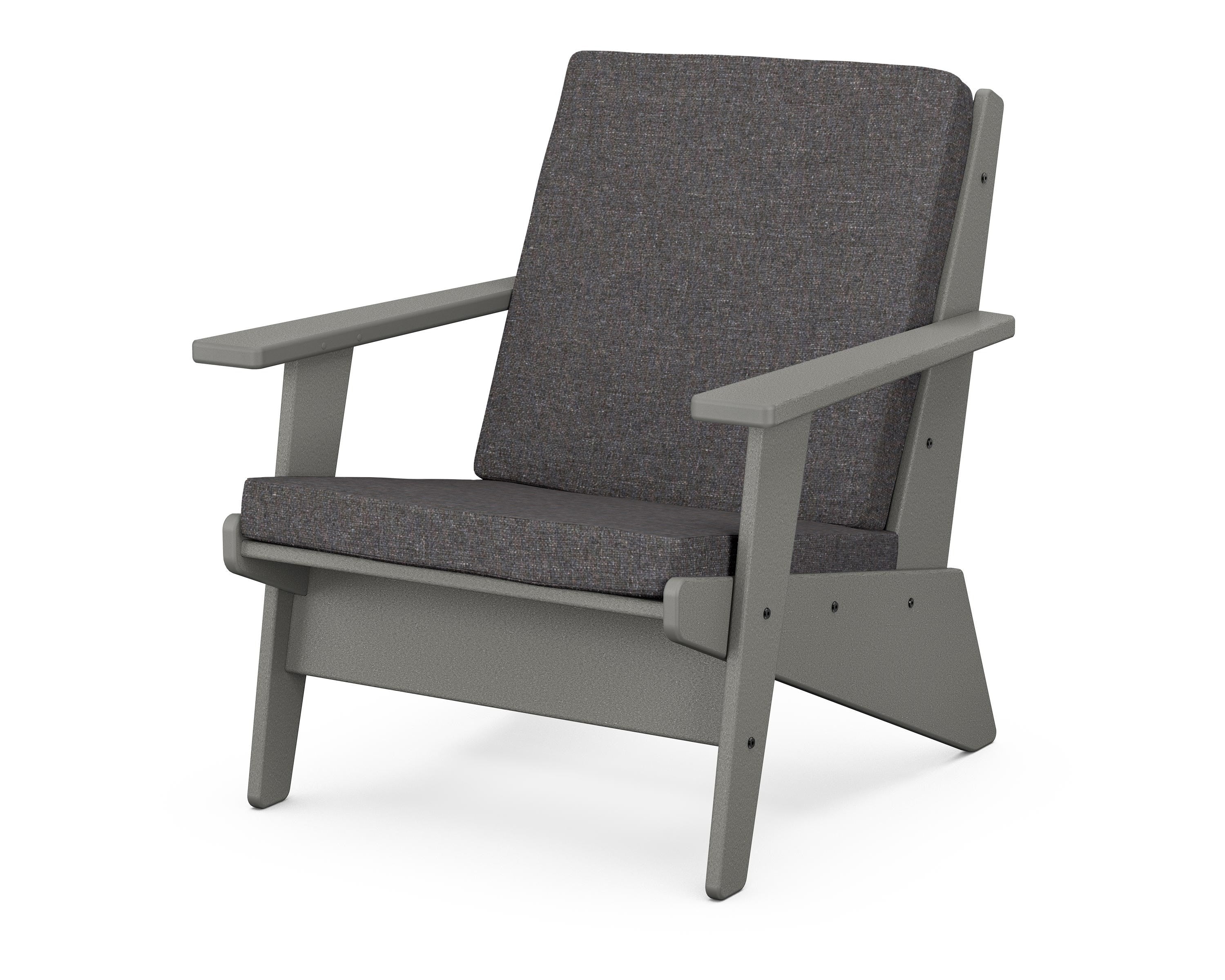 POLYWOOD® Riviera Modern Lounge Chair in Slate Grey / Ash Charcoal