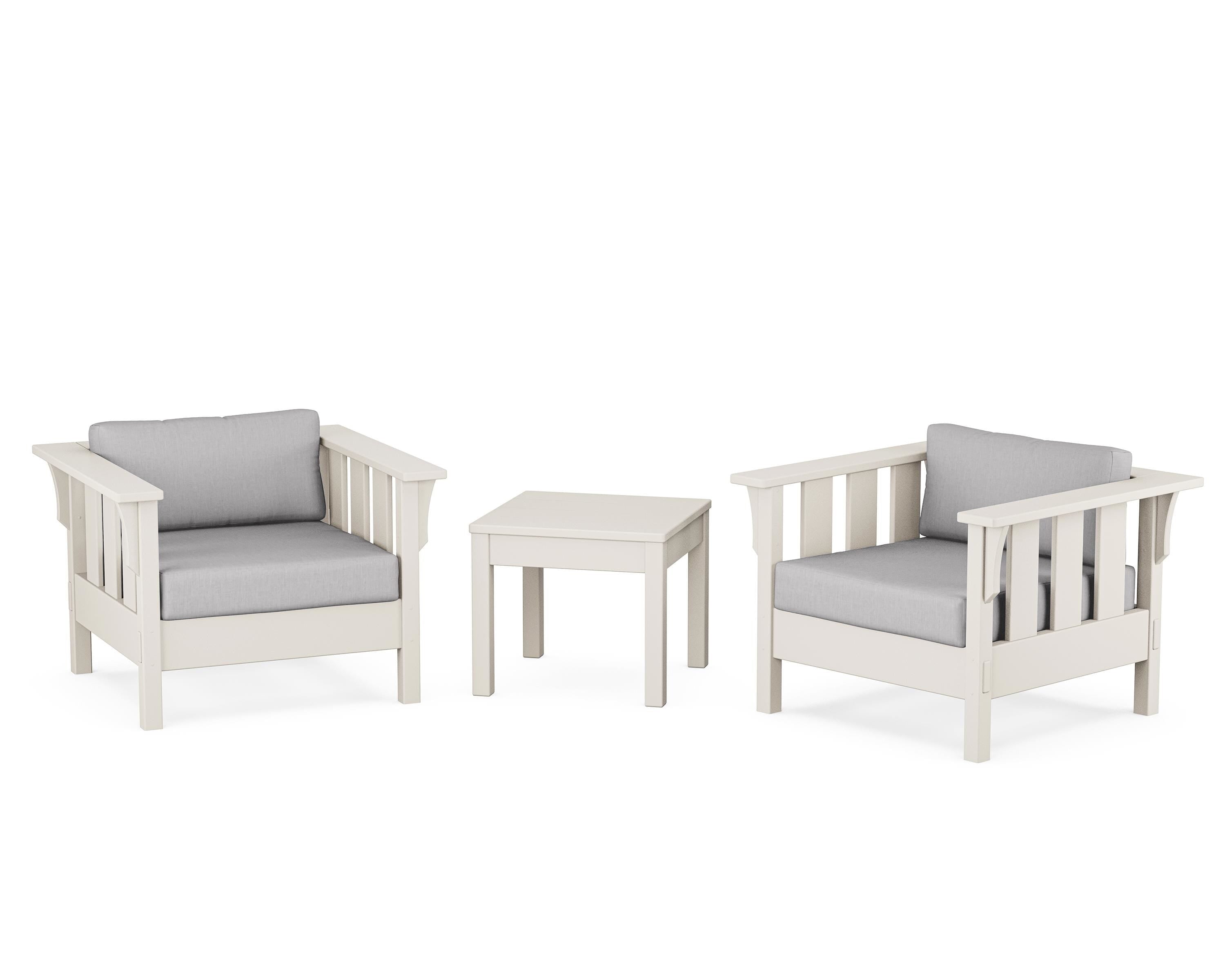 Martha Stewart by POLYWOOD® Acadia 3-Piece Deep Seating Set in Sand / Granite