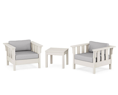 Martha Stewart by POLYWOOD® Acadia 3-Piece Deep Seating Set in Sand / Granite