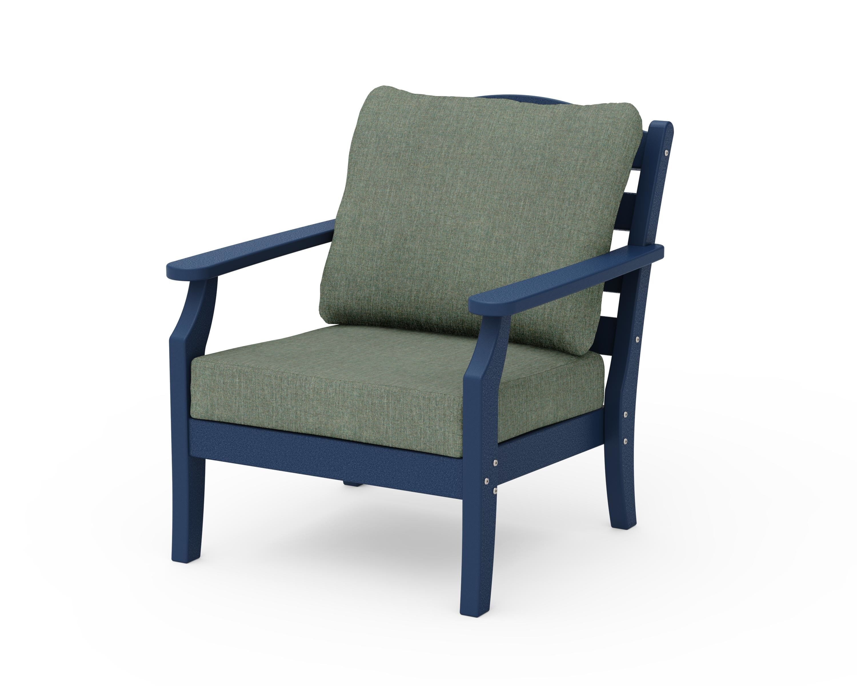 Draper James™ by  POLYWOOD® Savannah Deep Seating Chair in Navy / Cast Sage