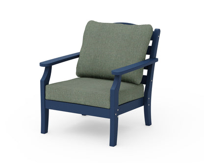 Draper James™ by  POLYWOOD® Savannah Deep Seating Chair in Navy / Cast Sage