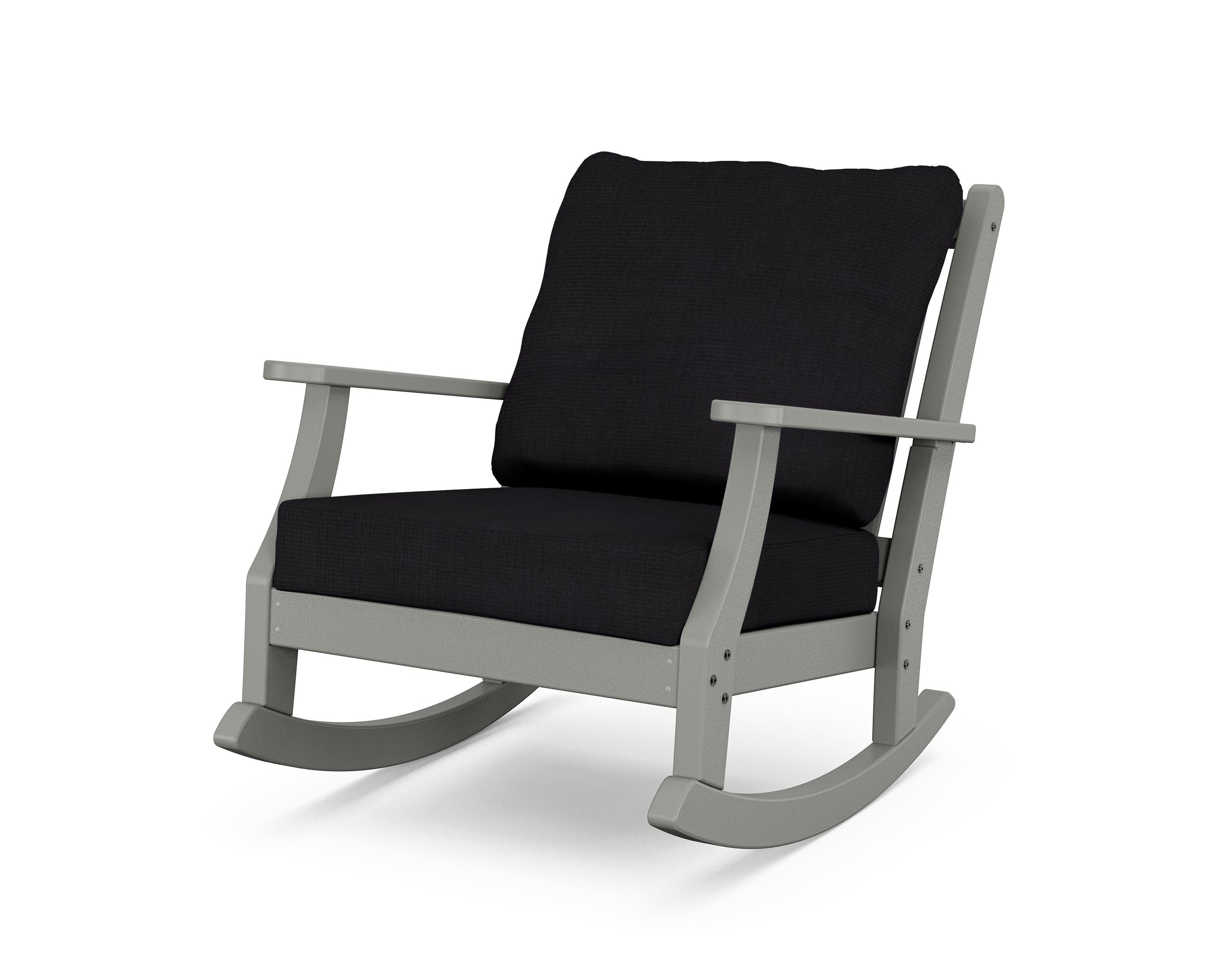 Country Living Wovendale Deep Seating Rocking Chair in Slate Grey / Midnight Linen