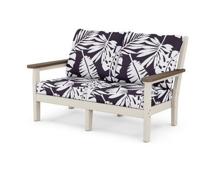 POLYWOOD® Chippendale Deep Seating Loveseat in Sand / Kona / Leaf Navy