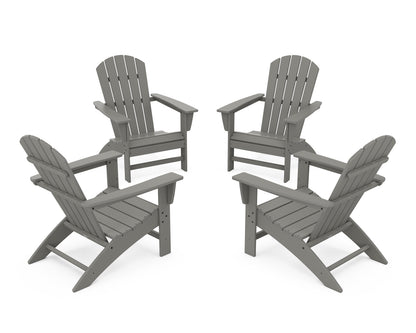 POLYWOOD® Nautical 4-Piece Adirondack Conversation Set in Slate Grey