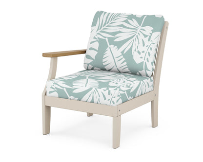 POLYWOOD® Braxton Modular Left Arm Chair in Sand / Natural / Leaf Glacier Spa