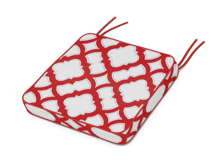 Martha Stewart by POLYWOOD® Chinoiserie Side Chair Seat Cushion in Trellis Crimson