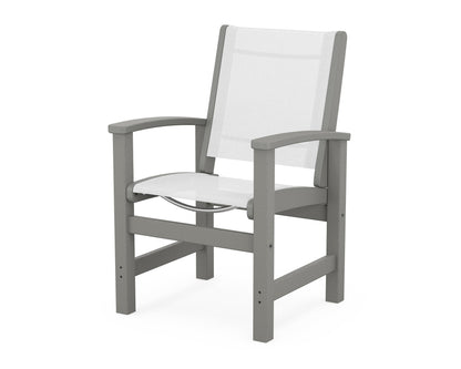 POLYWOOD® Coastal Dining Chair in Slate Grey / White Sling