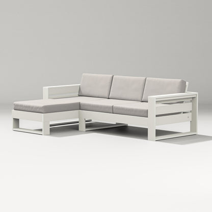 PW Designer Series Latitude Left Chaise Sectional in Vintage White / Cast Ash