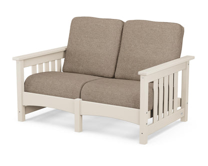 POLYWOOD® Club Mission Loveseat in Sand / Spiced Burlap