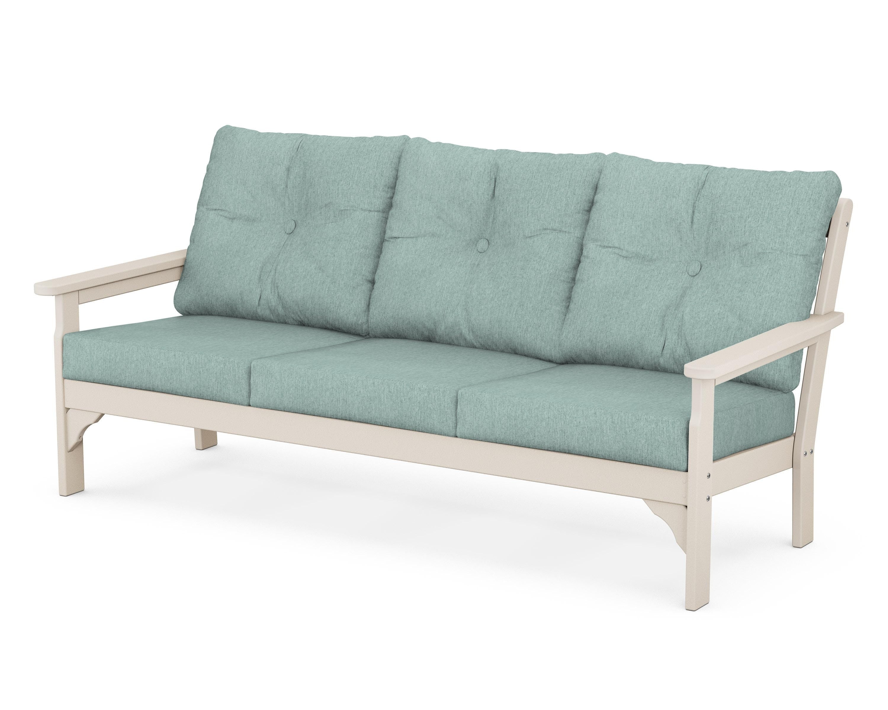 POLYWOOD® Vineyard Deep Seating Sofa in Sand / Glacier Spa
