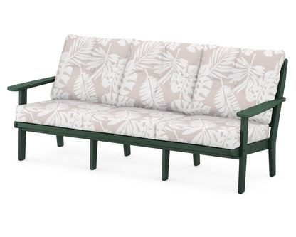POLYWOOD® Lakeside Deep Seating Sofa in Green / Leaf Dune Burlap