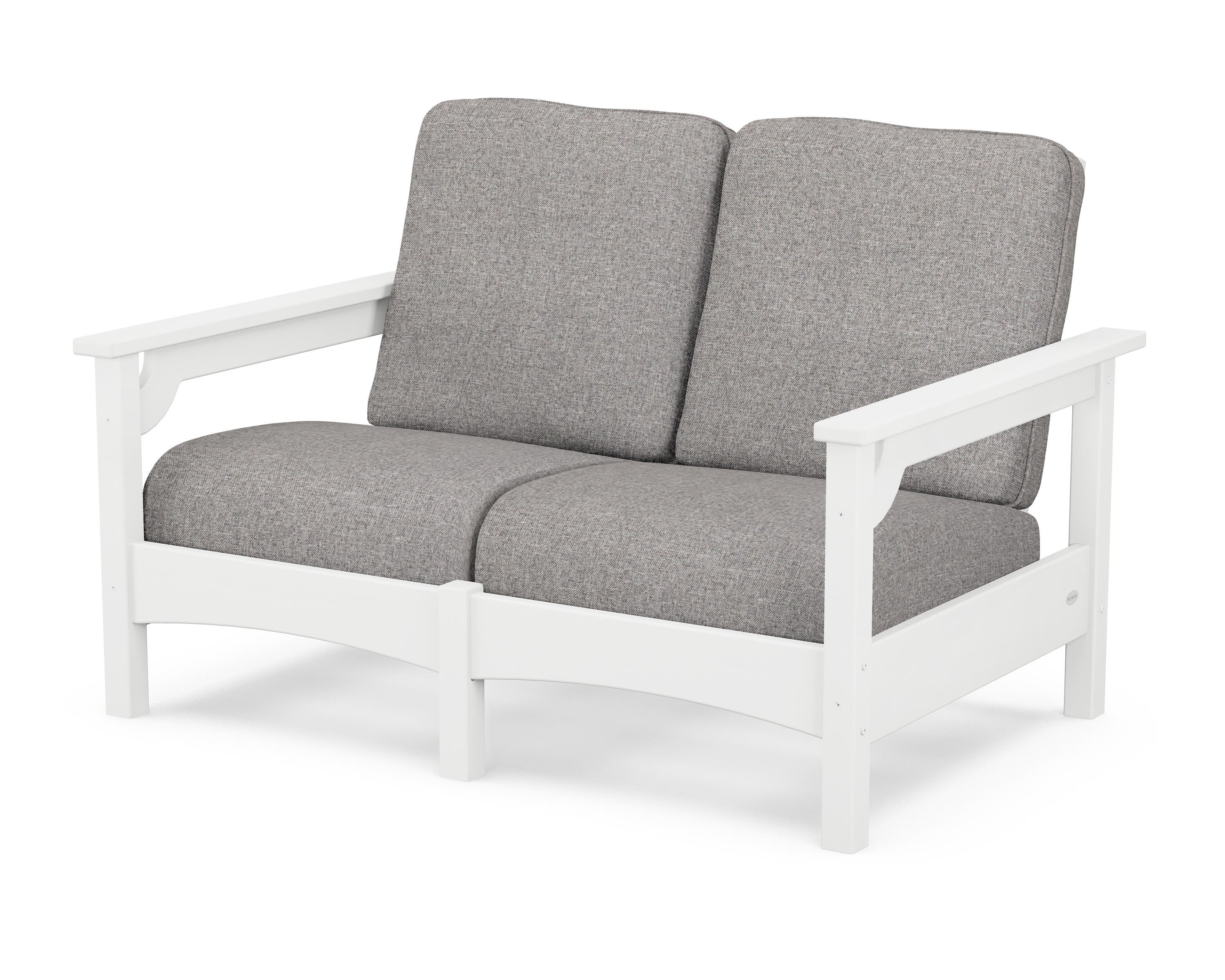 POLYWOOD® Club Loveseat in White / Grey Mist