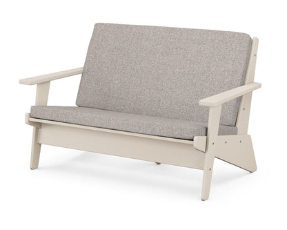 POLYWOOD® Riviera Modern Lounge Loveseat in Sand / Weathered Tweed