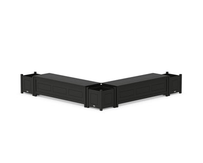 Country Living 60" Country Living L- Shaped Planter Storage Bench Corner Set in Black