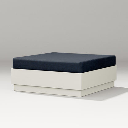 PW Designer Series Elevate Lounge Ottoman in Vintage White / Marine Indigo