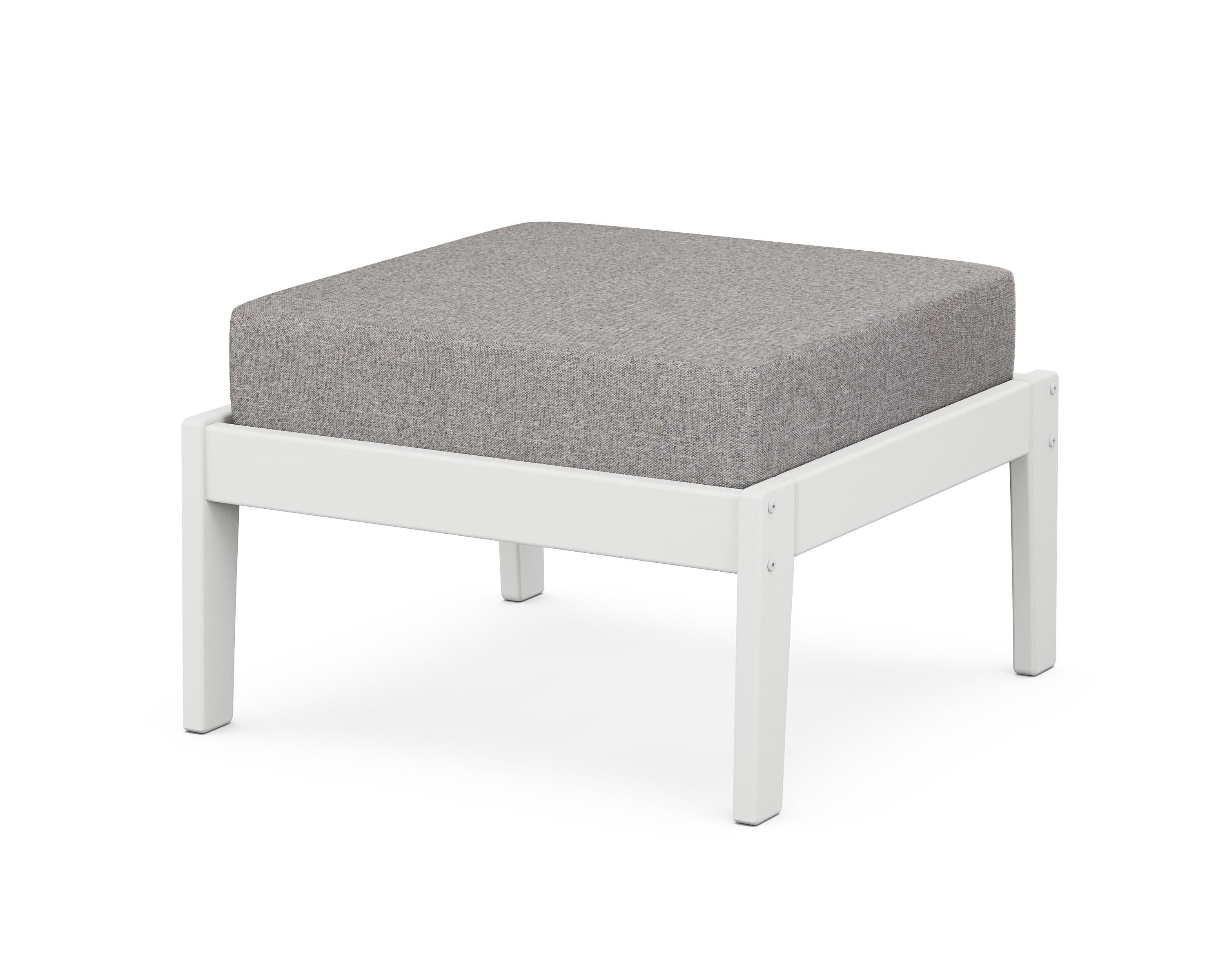 Unbranded Deep Seating Ottoman in White / Grey Mist