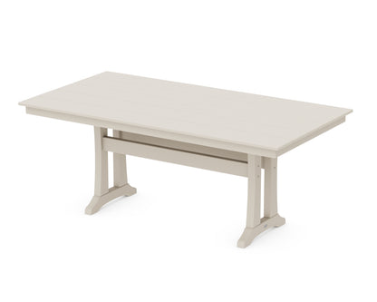 POLYWOOD® Farmhouse Trestle 37" x 72" Dining Table in Sand