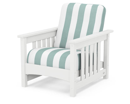 POLYWOOD® Club Mission Chair in White / Cabana Stripe Glacier Spa