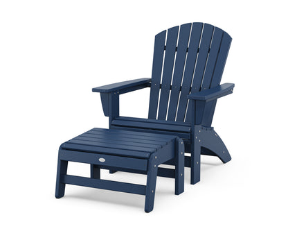 POLYWOOD® Nautical Grand Adirondack Chair with Ottoman in Navy