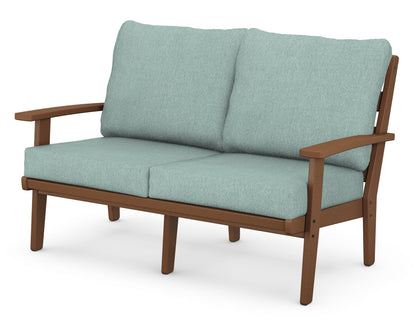 POLYWOOD® Grant Park Deep Seating Loveseat in Teak / Glacier Spa