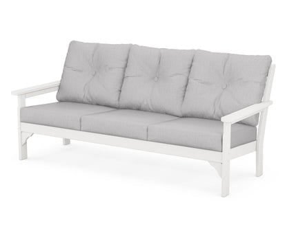 POLYWOOD® Vineyard Deep Seating Sofa in Vintage White / Granite