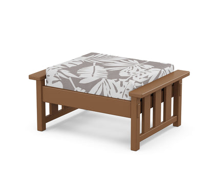 Martha Stewart by POLYWOOD® Acadia Deep Seating Ottoman in Teak / Leaf Grey Mist
