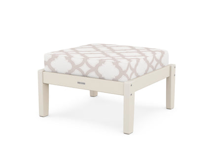 Martha Stewart by POLYWOOD® Chinoiserie Deep Seating Ottoman in Sand / Trellis Dune Burlap