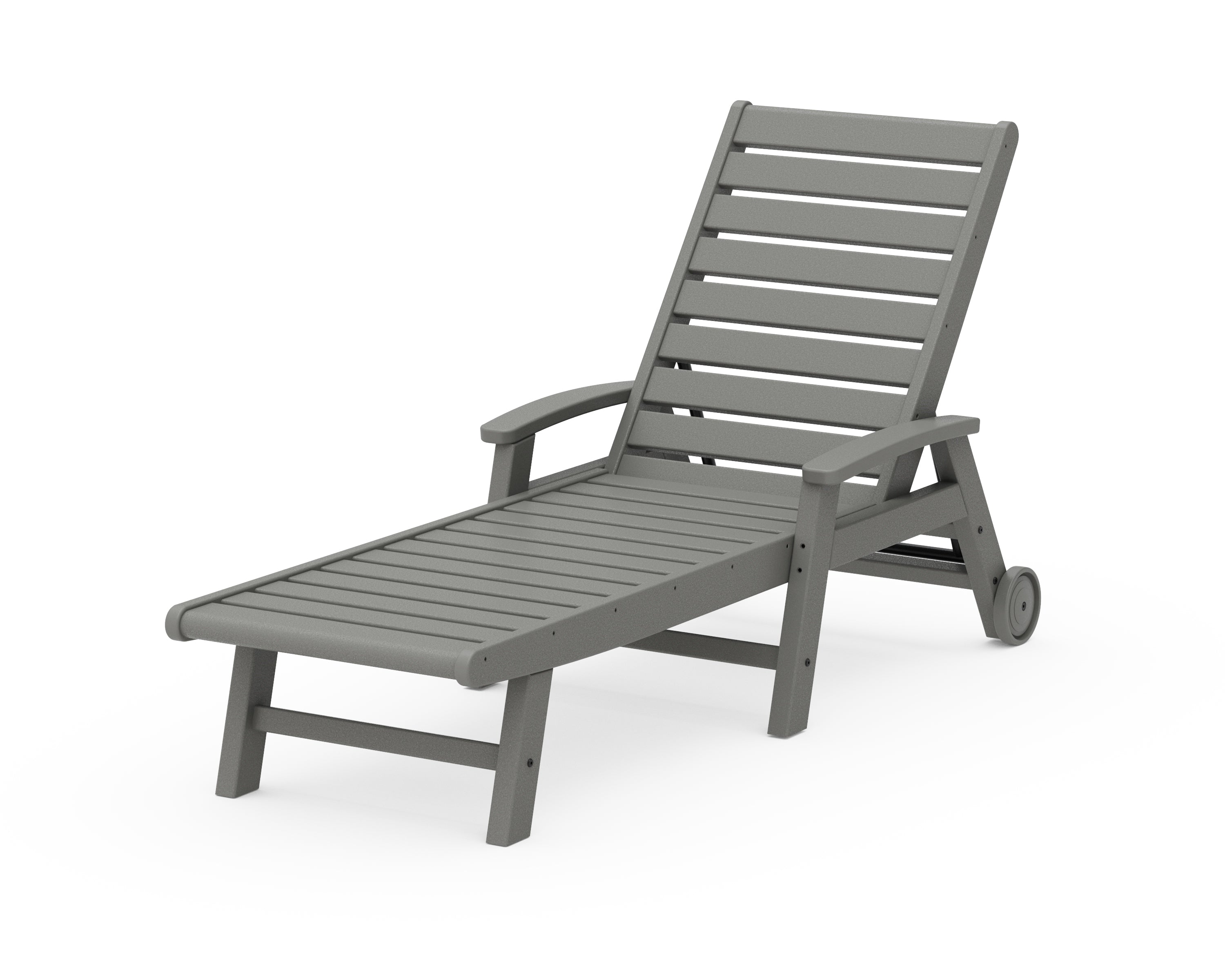 POLYWOOD® Signature Chaise with Wheels in Slate Grey