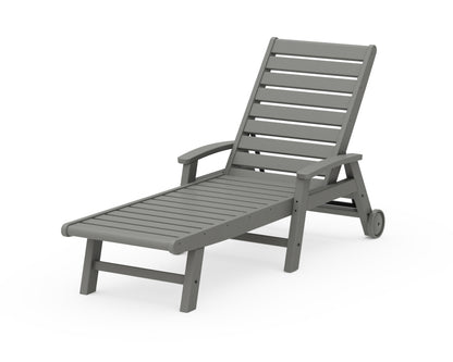 POLYWOOD® Signature Chaise with Wheels in Slate Grey