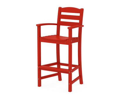 POLYWOOD® La Casa Café Bar Arm Chair in Sunset Red